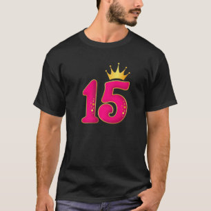 T-shirt 15 Ans, Fête D'Anniversaire Design Pour Filles. 15