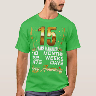 T-shirt 15 ans mariés Funny 15e anniversaire de Mariage