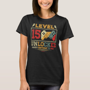 T-shirt 15 ans niveau 15 déverrouillé 15e anniversaire gar
