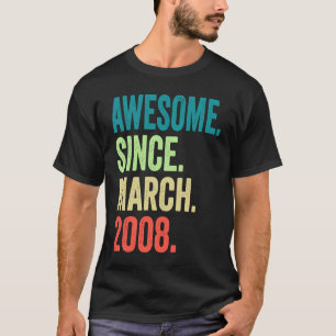 T-shirt 15 ans Vintage mars 2008 15e anniversaire garçon