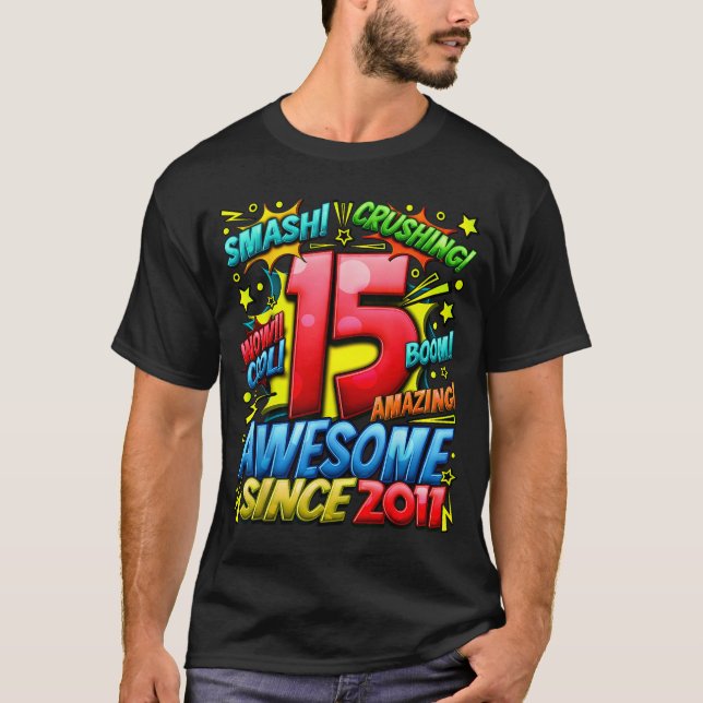 T-shirt 15 Year Old For Boys 15th Birthday Boy 15 Year Old (Devant)