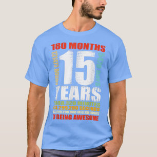 T-shirt 15e anniversaire 15 ans garçons filles enfants éta