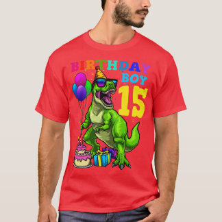 T-shirt 15e anniversaire Anniversaire garçon 15 Dinosaur
