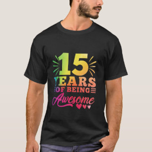 T-shirt 15e anniversaire Tie Dye 15 ans 15 ans fille année