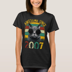 T-shirt 15ème Anniversaire Vintage Chat 15 ans stupéfiant