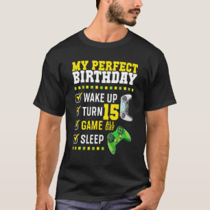 T-shirt 15th Birthday Party Perfect For Gamer 15 Years Old