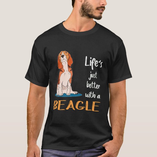 T-shirt 160 Vie Juste Mieux Avec Un Beagle (Devant)
