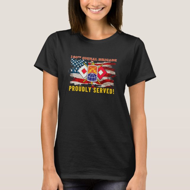 T-shirt 160e brigade Signal Corp American Flag Cam (Devant)