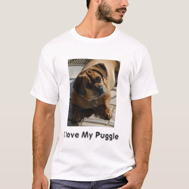 T-shirt 167, j'aime mon Puggle (Devant)