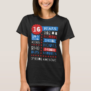 T-shirt 16 ans d'être impressionnant - 16ème pièce en t