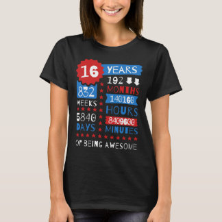 T-shirt 16 ans d'être impressionnant - 16ème pièce en t de