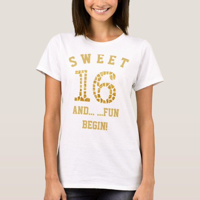 T-shirt 16 ans | Seizième fête d'anniversaire (Devant)