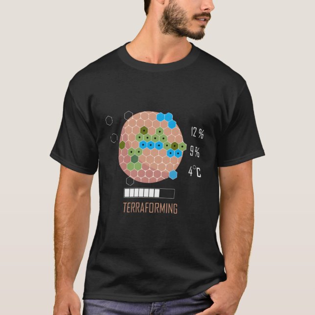T-shirt 16 Bit Mars Est Terraformant Jeu de la carte de ch (Devant)