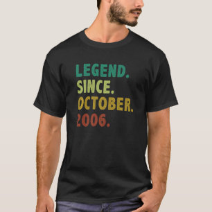T-shirt 16 Year Old Legend Since October 2006 16th Birthd