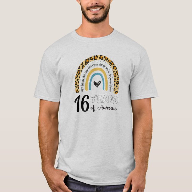 T-shirt 16e anniversaire, 16e, heureux 16e anniversaire (Devant)