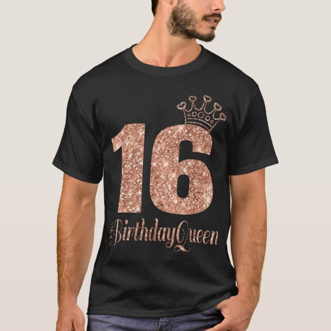 T-shirt 16e anniversaire Ado Sweet sixteen 16 Rose (Devant)
