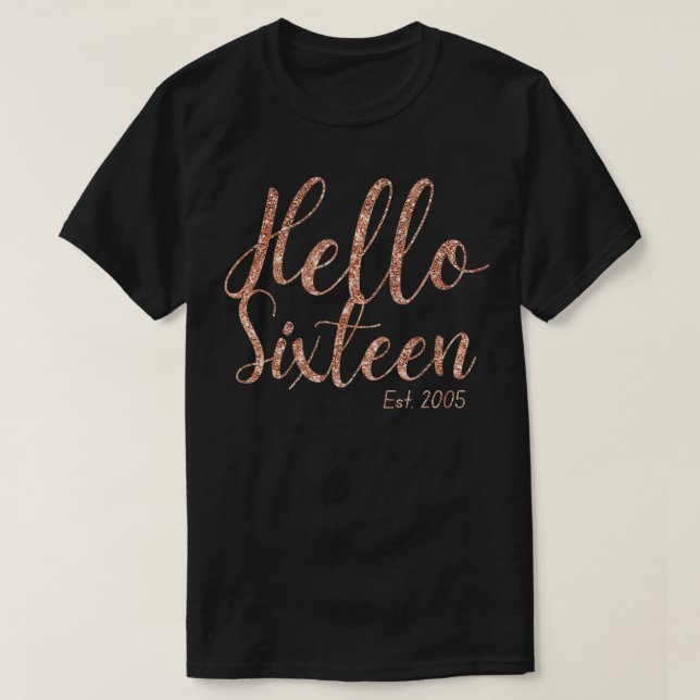 T-shirt 16e anniversaire Cadeau Ado Sweet Siteen 16 Rose B (Design devant)
