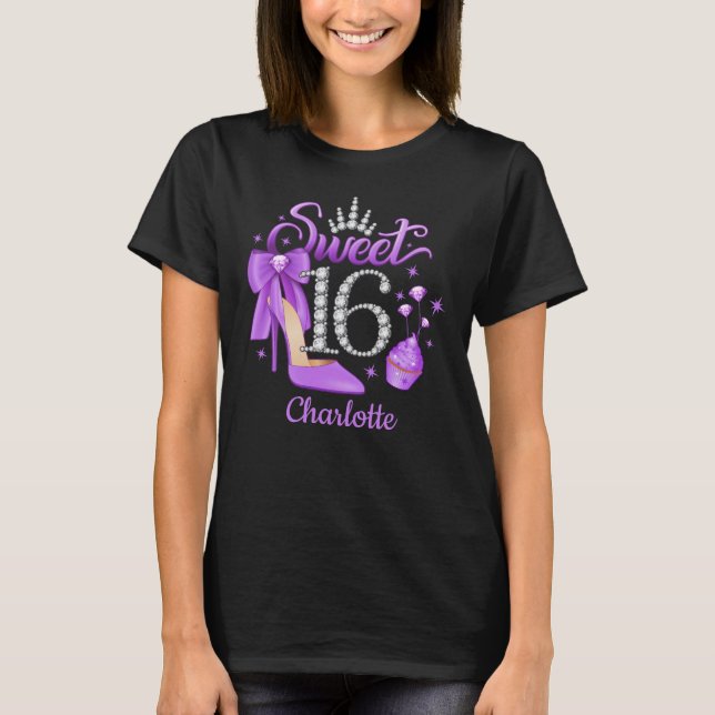 T-shirt 16e anniversaire. Doux 16 fille (Devant)