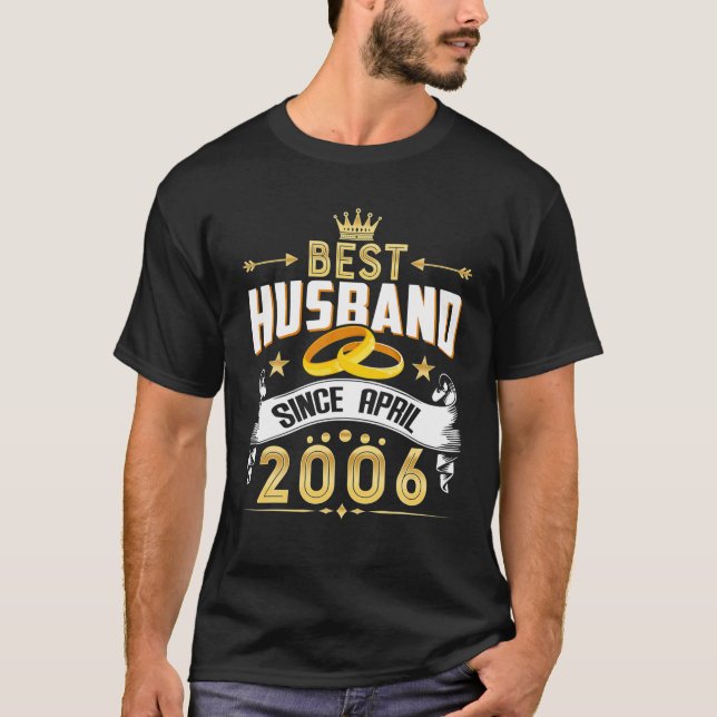 T-shirt 16E Anniversaire Du Mariage Meilleur Mari Depuis 2 (Devant)