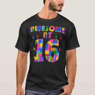 T-shirt 16e anniversaire Enfants 16 blocs de construction 