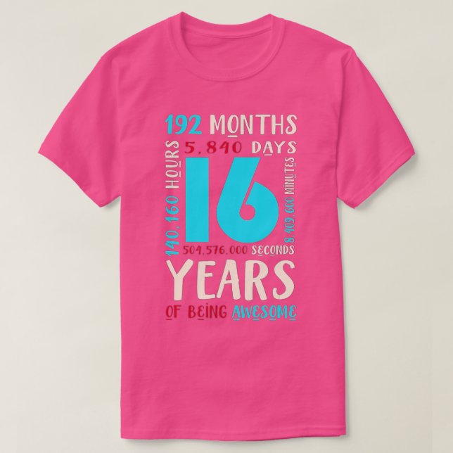 T-shirt 16e anniversaire Enfants Cadeau 16 ans Garçons Fil (Design devant)