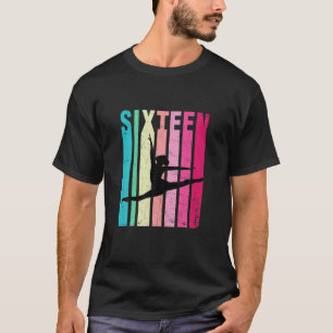 T-shirt 16E Anniversaire Gymnastique Rétro Filles 16 Ans