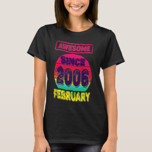 T-shirt 16e anniversaire Né en février 2006 16 ans Adolesc