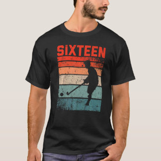 T-shirt 16e anniversaire Retro Field Hockey 16 ans Garçon