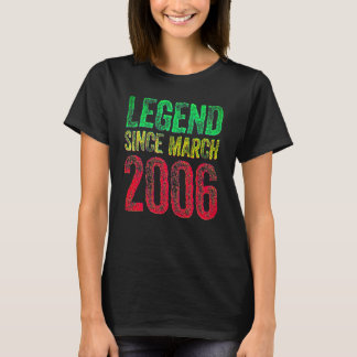 T-shirt 16th Birthday March Born Shirt 16 Years Legend Sin