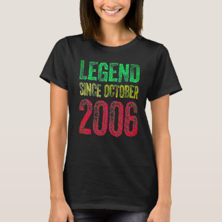 T-shirt 16th Birthday October Born 16 Years Legend Since 2