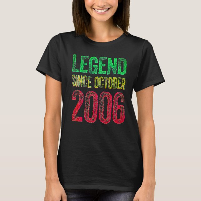 T-shirt 16th Birthday October Born 16 Years Legend Since 2 (Devant)