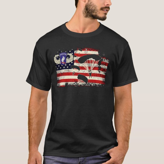 T-shirt 173e Brigade aéroportée, pavillon des États-Unis (Devant)