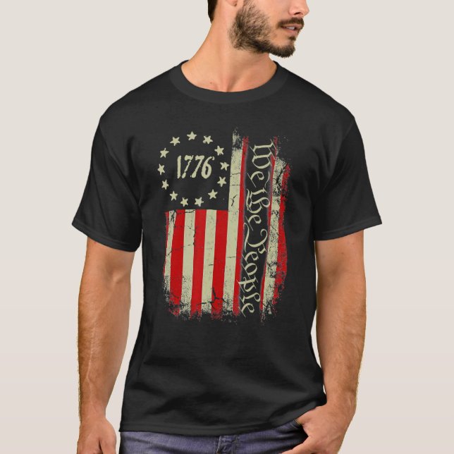 T-shirt 1776 Nous Le Peuple Constitution Patriotique Améri (Devant)
