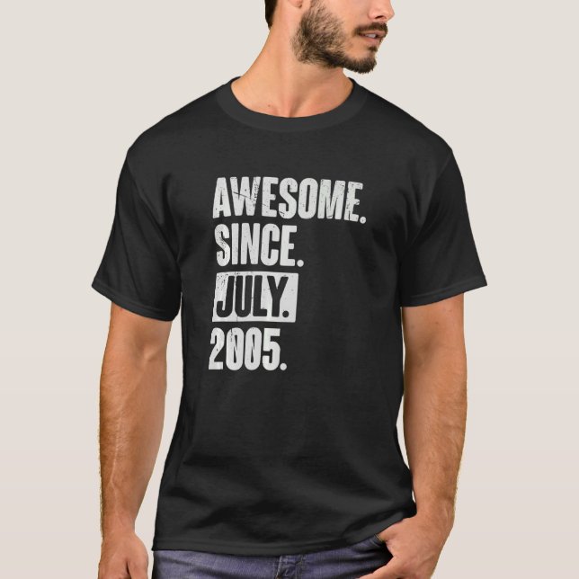T-shirt 17 Ans 17 Anniversaire Awesome depuis Juillet 2000 (Devant)