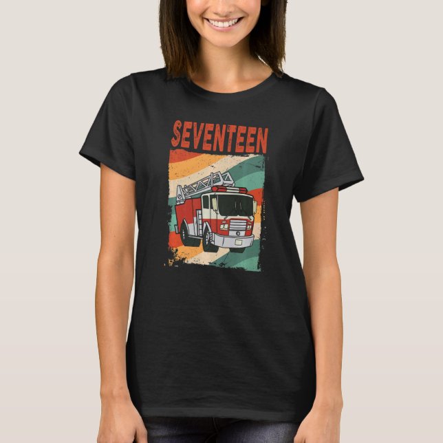 T-shirt 17 ans 17e anniversaire garçon pompier Tru (Devant)