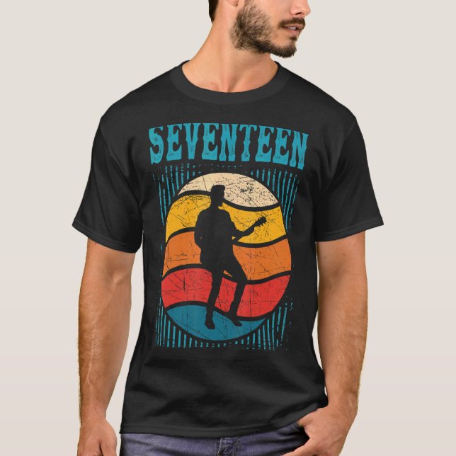 T-shirt 17 Ans 17e Anniversaire Guitare Joueur Guita (Devant)