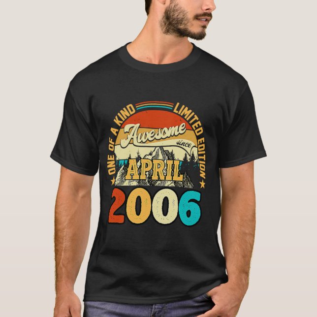 T-shirt 17 Ans Awesome Depuis Avril 2006 17e Anniversaire (Devant)
