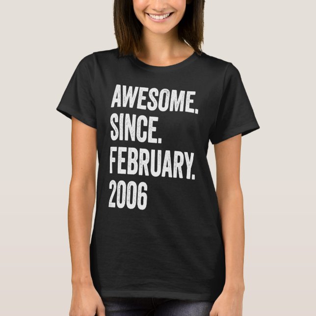 T-shirt 17 Ans Awesome Depuis Février 2006 17e Birt (Devant)