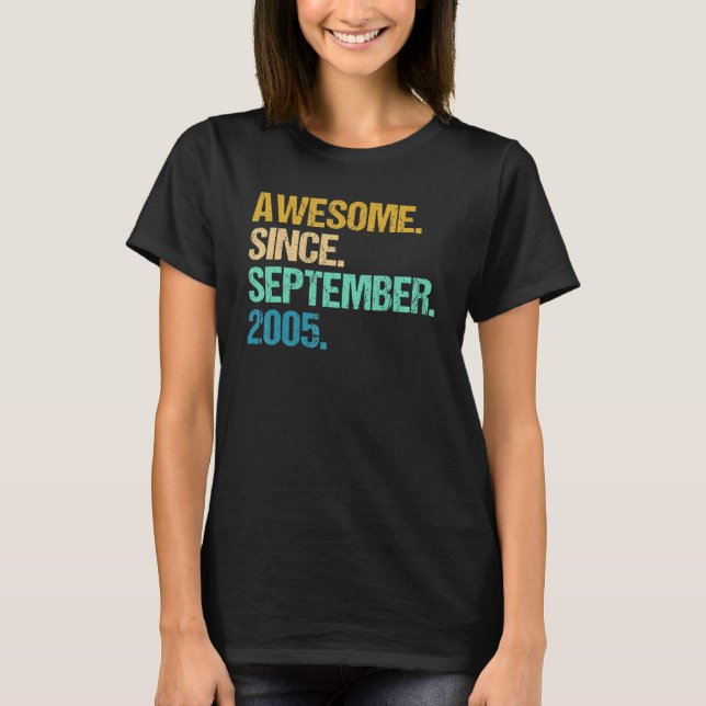 T-shirt 17 Ans Awesome Depuis Septembre 2005 17e 9 (Devant)