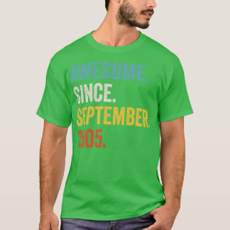 T-shirt 17 Ans Awesome Depuis Septembre 2005 17th Bir