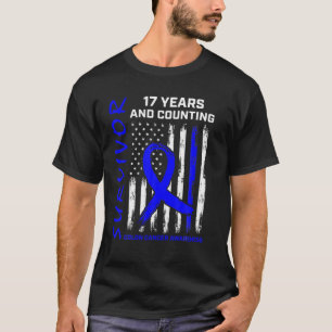 T-shirt 17 ans Cancer Survivant Colon Cancer Sensibilisati