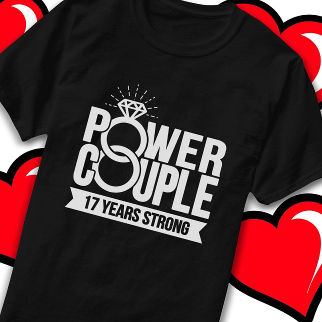 T-shirt 17 ans de puissance forte Couple mignon 17e annive (Créateur téléchargé)