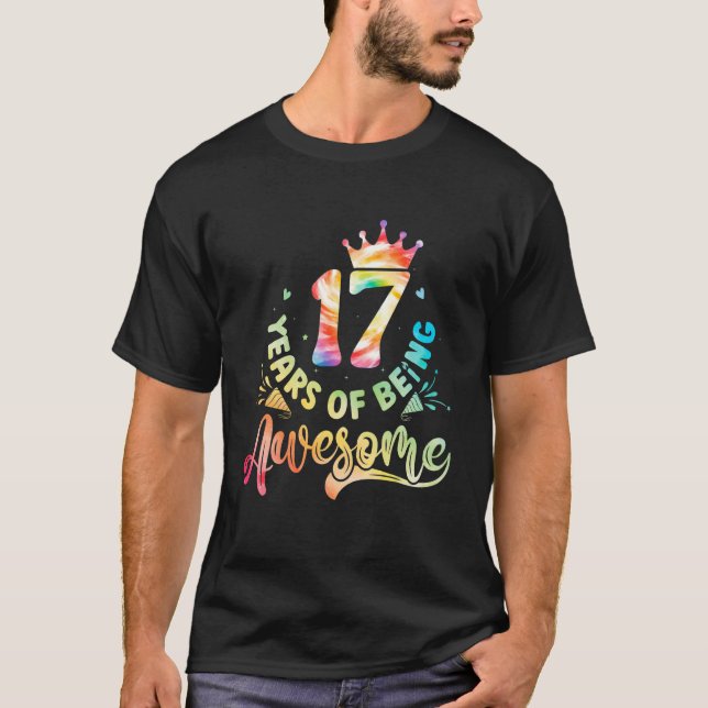 T-shirt 17 ans d'être génial célébrer le 17e anniversaire (Devant)