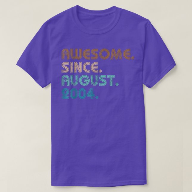 T-shirt 17 Ans Funny Awesome Depuis Août 2005 17 (Design devant)