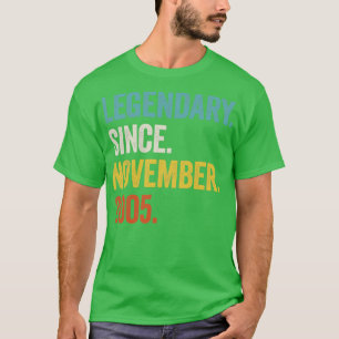 T-shirt 17 Ans Légendaire Depuis Novembre 2005 17th Bi
