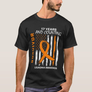T-shirt 17 ans Leucémie Survivor Hommes Femmes USA Sensibi