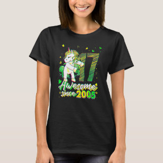 T-shirt 17 Ans Licorne Flossing 17e Anniversaire Unico