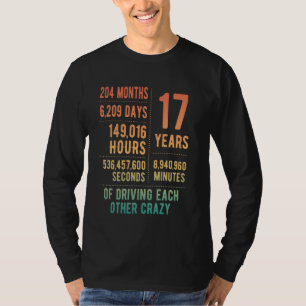 T-shirt 17 ans mariés Funny 17e anniversaire de Mariage