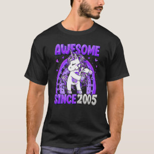 T-shirt 17 Ans Unicorne Flossing 17e Anniversaire Girl U