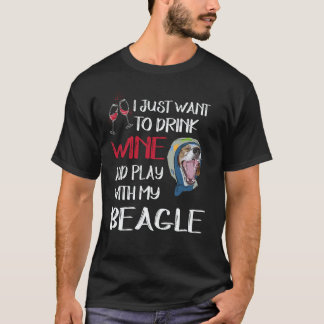 T-shirt 17 Bois du vin et joue avec mon beagle